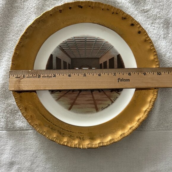 22k gold-trimmed wall plate "The Last Supper" - vintage 1950 - Picture 2 of 5